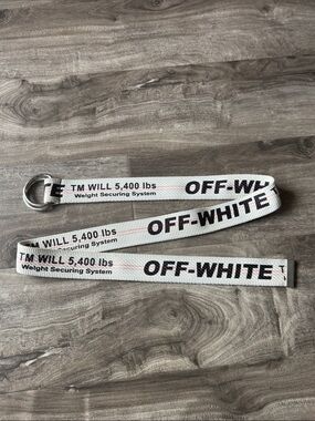Fabric White and Black Industrial Webbing Belt with D-Ring